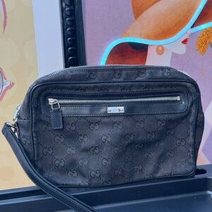 Gucci Black Monogram Messenger Bag